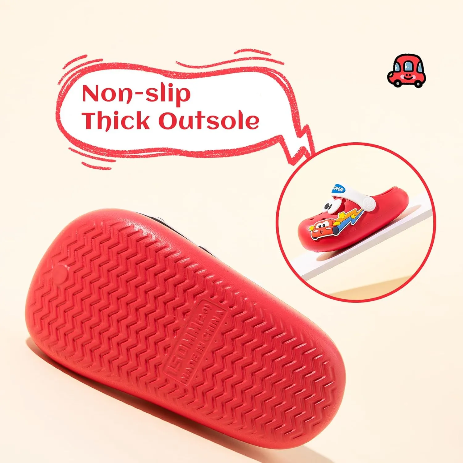 Toddlers Boys & Girls Clogs Cute Cars EVA Non-Slip Lightweight Kids Water Shoes for Summer Beach Pool
