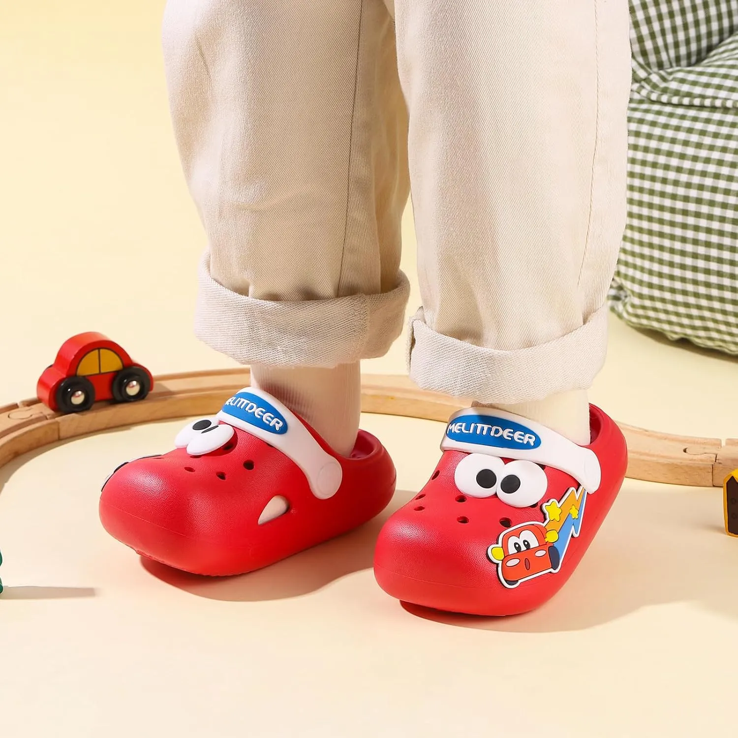Toddlers Boys & Girls Clogs Cute Cars EVA Non-Slip Lightweight Kids Water Shoes for Summer Beach Pool