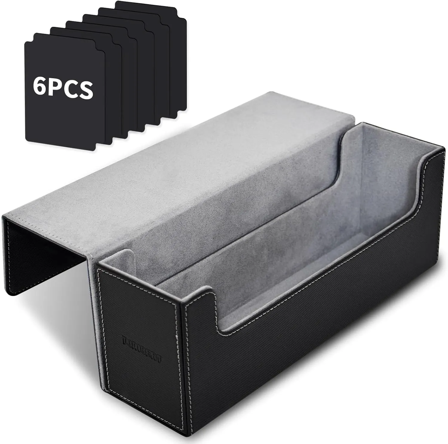 tombert Premium Deck Box Case for MTG PTCG, Large Capacity with 6 Dividers, Fits 800  Sleeveless Cards or 500  Sleeved Cards TCG Trading Card Games (Black&Gray)