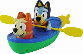 TOMY Toomies Bluey Pull and Go Canoe - Pull String Helps Bluey Paddle Through Water - Includes Bingo Bath Toy Pourer - Bluey Toys for Bath - Ages 18 Months and Up