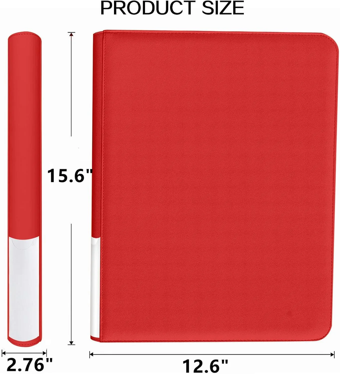 Toploader Binder,9-Pocket Double Sided Top Loader Binder,Holds 360 Cards in 3"x4" Toploaders,PU Leather Card Binder Abulm for Toploader Trading,Sports,and Gaming Cards (Red)