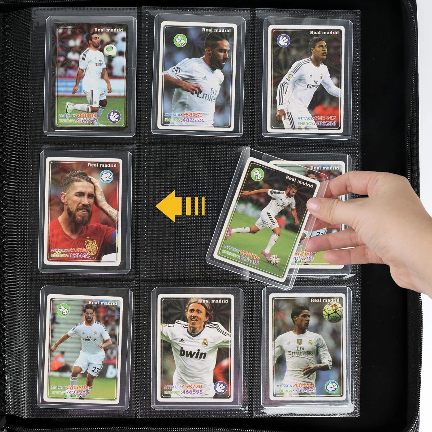 Toploader Binder with 9-Pocket Pages, Holds 288 "3×4" Rigid Toploader Hard Cases, Card Holder for Collectible Cards or Sports Cards, Durable Sleeves for Storage & Display (Navy)