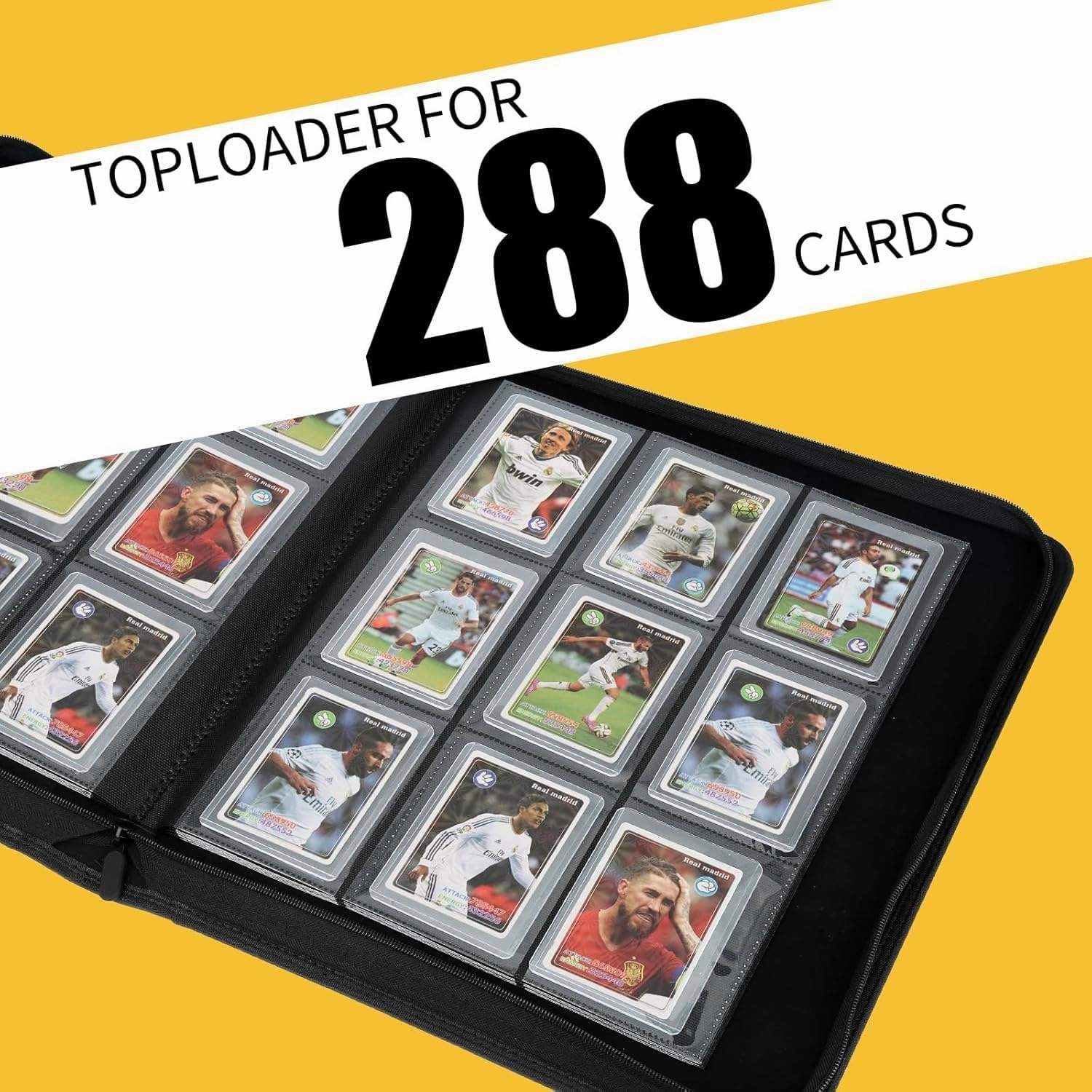 Toploader Binder with 9-Pocket Pages, Holds 288 "3×4" Rigid Toploader Hard Cases, Card Holder for Collectible Cards or Sports Cards, Durable Sleeves for Storage & Display (Navy)