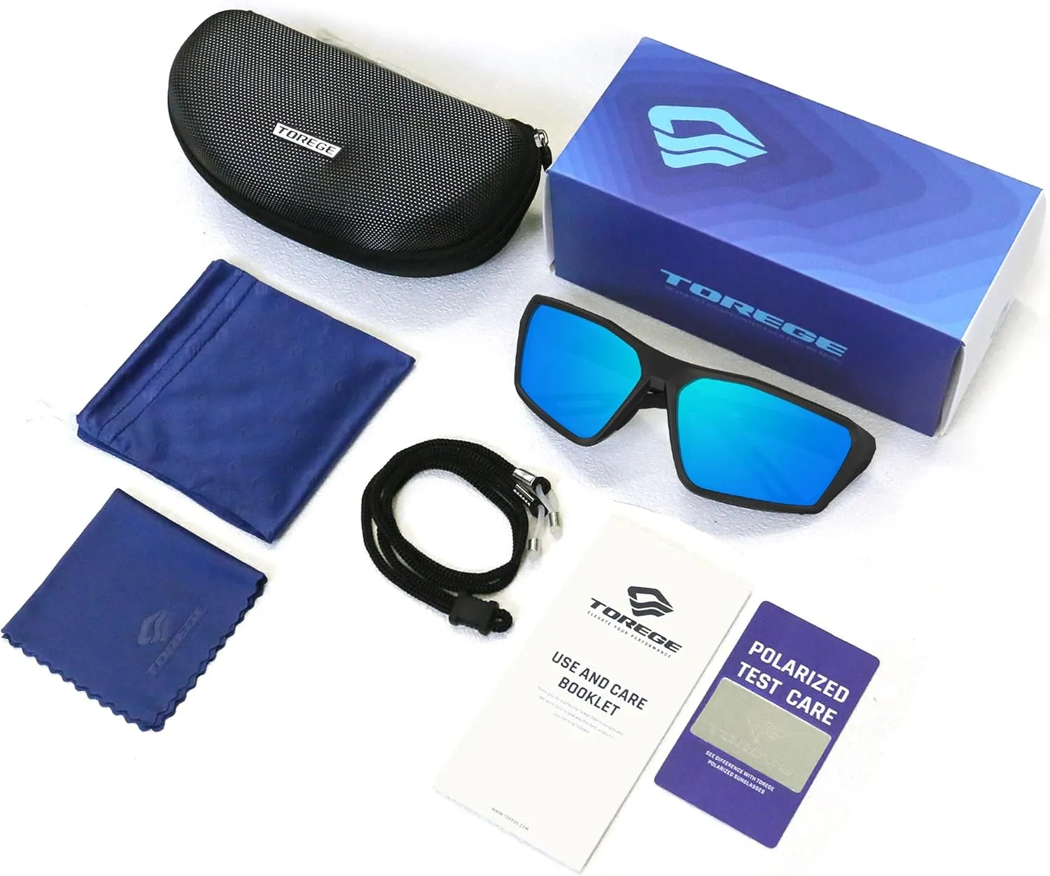 TOREGE Polarized Sports Sunglasses for Men Women Fishing Running Driving Cycling Sunglasses