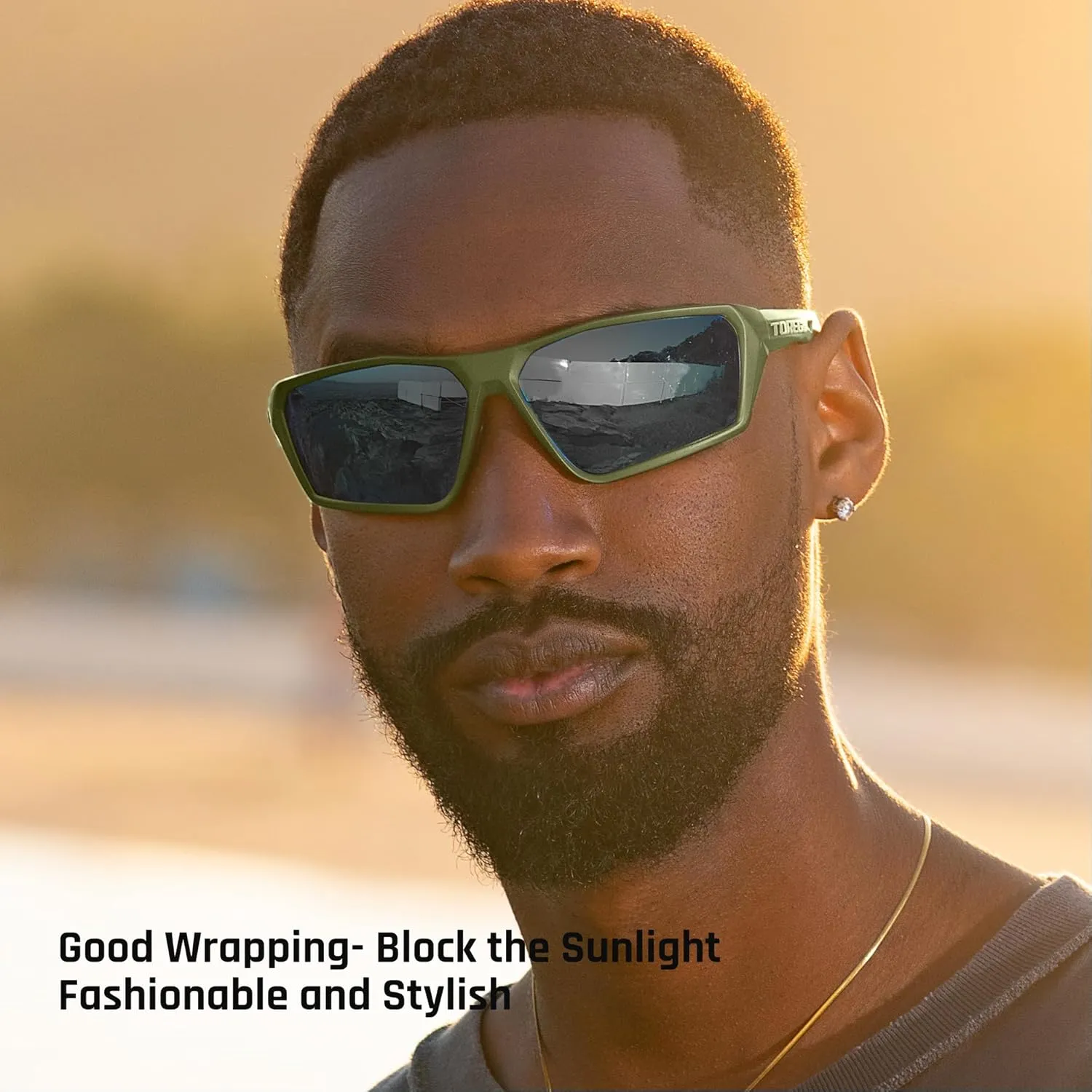 TOREGE Polarized Sports Sunglasses for Men Women Fishing Running Driving Cycling Sunglasses