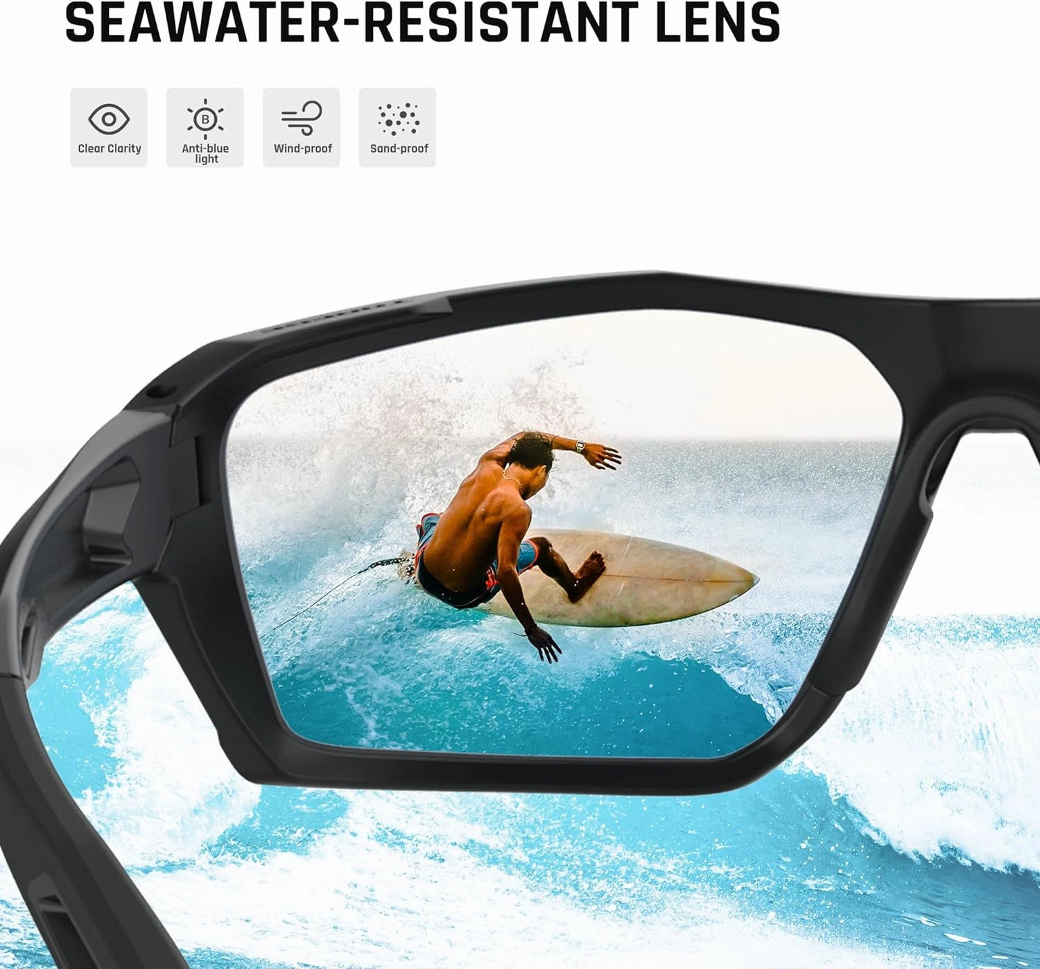 TOREGE Polarized Sports Sunglasses for Men Women Fishing Running Driving Cycling Sunglasses