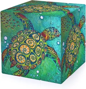 Tortoise Sea Turtle Full Printing 3x3 Fidget Cube Stress Relief Magic Speed Cube for Adults