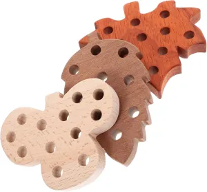 Totority 1 Set Toys Threading Board Toy Wood Threading Toy Children Toy Wooden Lacing Toy for Toddlers Wood Educational Plaything Leaves Wooden Thread Animal Puzzle Threaded Board