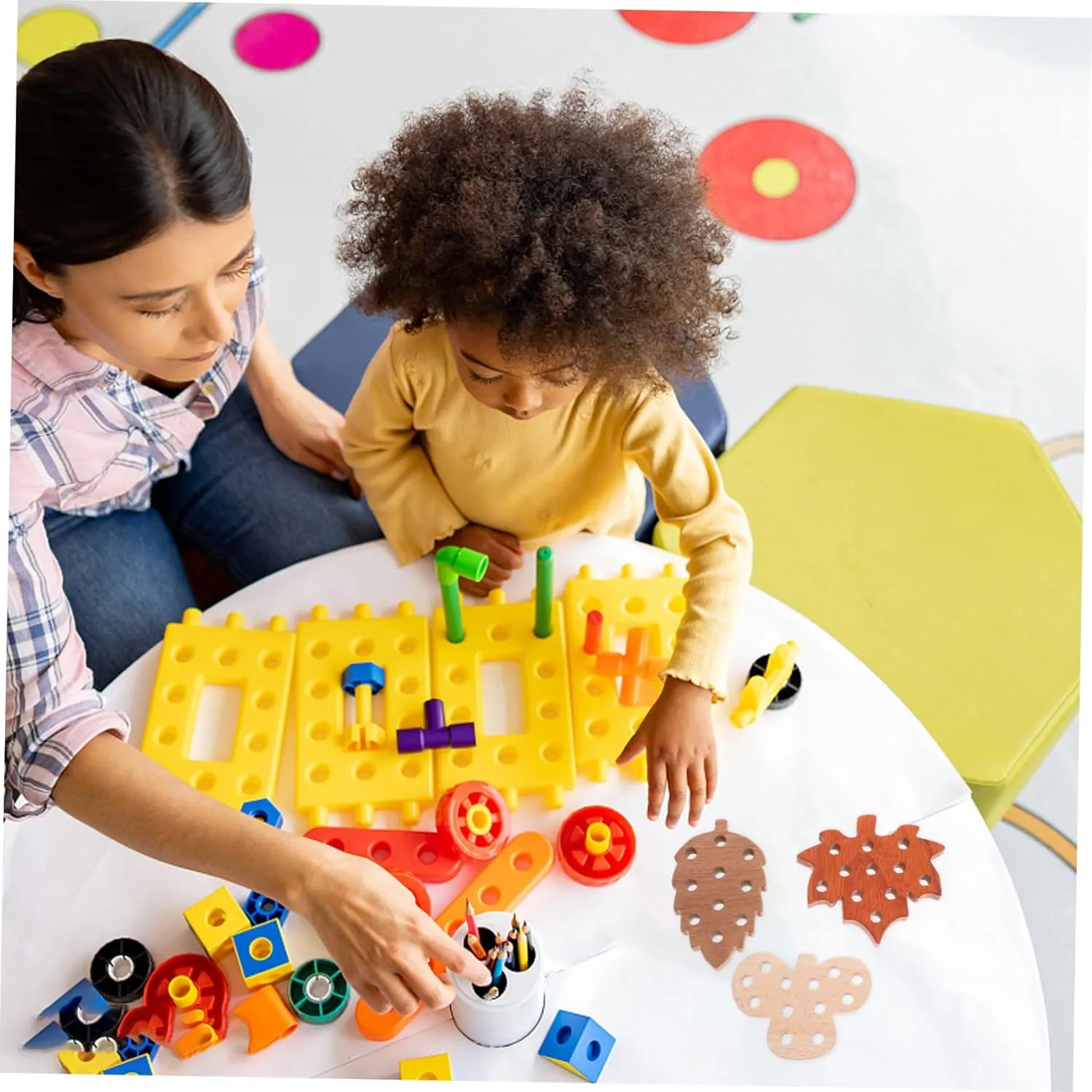 Totority 1 Set Toys Threading Board Toy Wood Threading Toy Children Toy Wooden Lacing Toy for Toddlers Wood Educational Plaything Leaves Wooden Thread Animal Puzzle Threaded Board