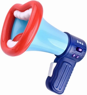 Totority Battery- Operated Megaphone Portable Megaphone Bullhorn Mega Phone Loud Speaker Prize for Kids and Adults Blue