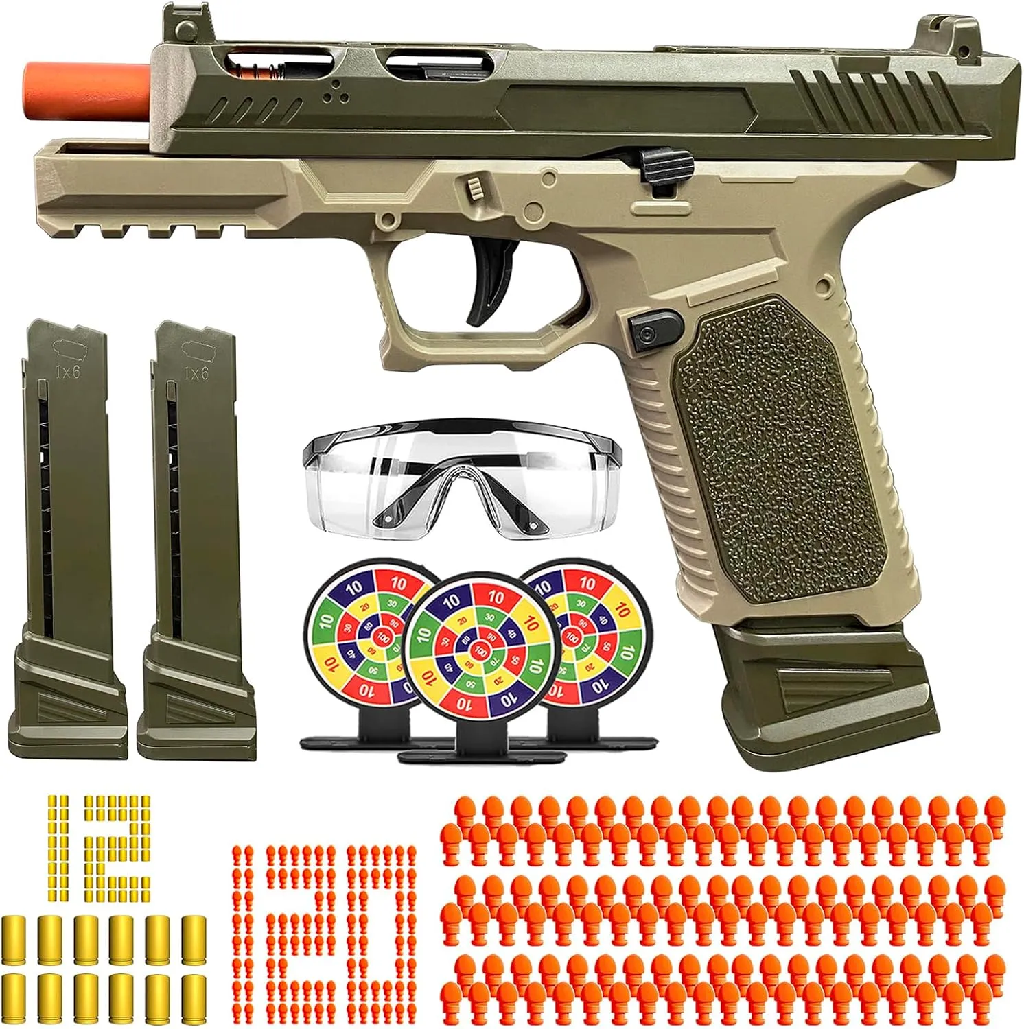 Toy Gun, Semi-Automatic Shell Ejecting Toy Gun Pistol Automatic Reloading for Kid, Shooting Games Educational Model Toy Pistol to Cool Toys Gifts for Boys & Girls Ages 6 