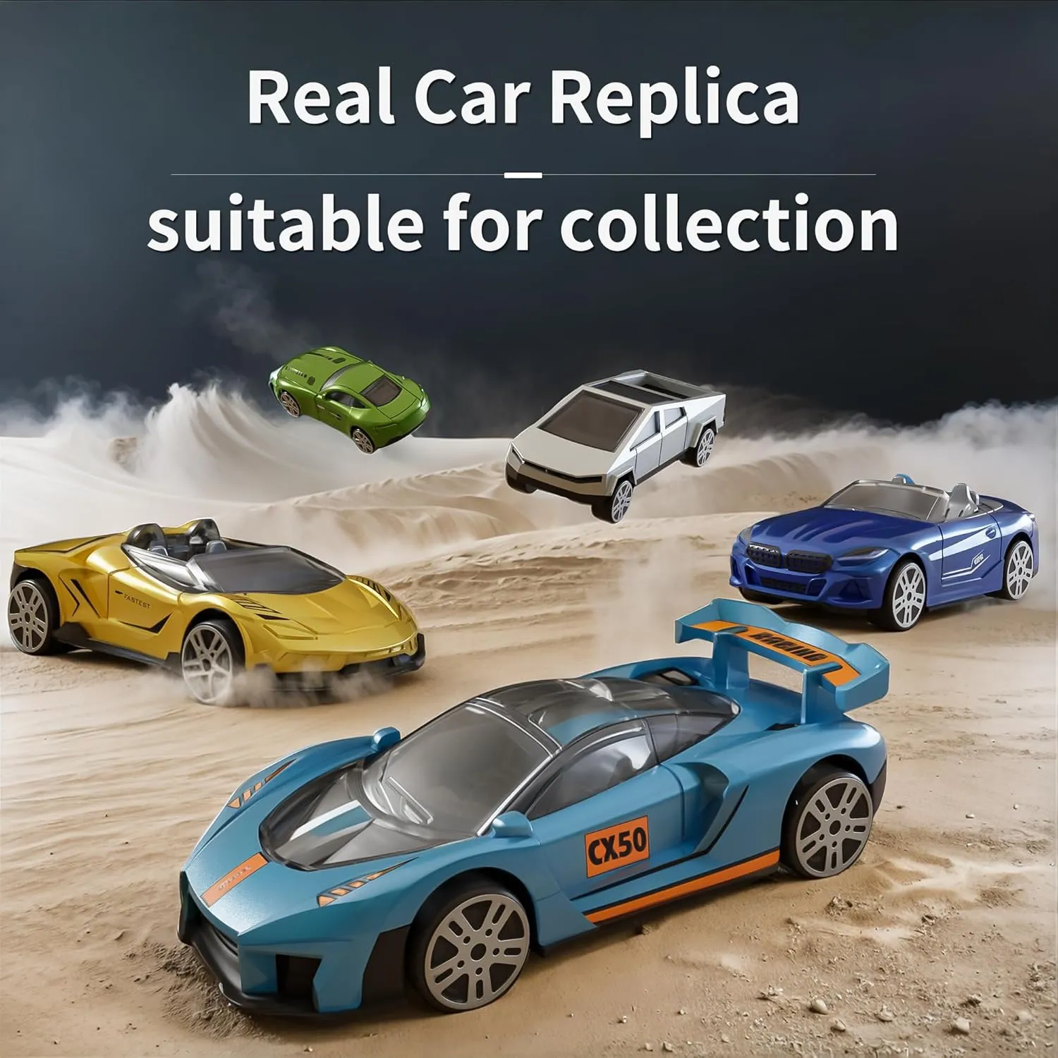 Toys Cars 18-Pack, 1:64 Scale Metal Vehicles Set, Includes Pickup, Racing Cars,Sports Cars for Display or Play, Great Gift for Kids Age 3 Years and Up (18 Pack)
