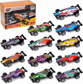 Toys for Ages 2-4, Baby Toys Cars, Die-Cast Racing Cars Party Favors, Pull-Back Car Educational Toys, Montessori Toys for 2  Year Old Kids Toddlers, Pack of 12