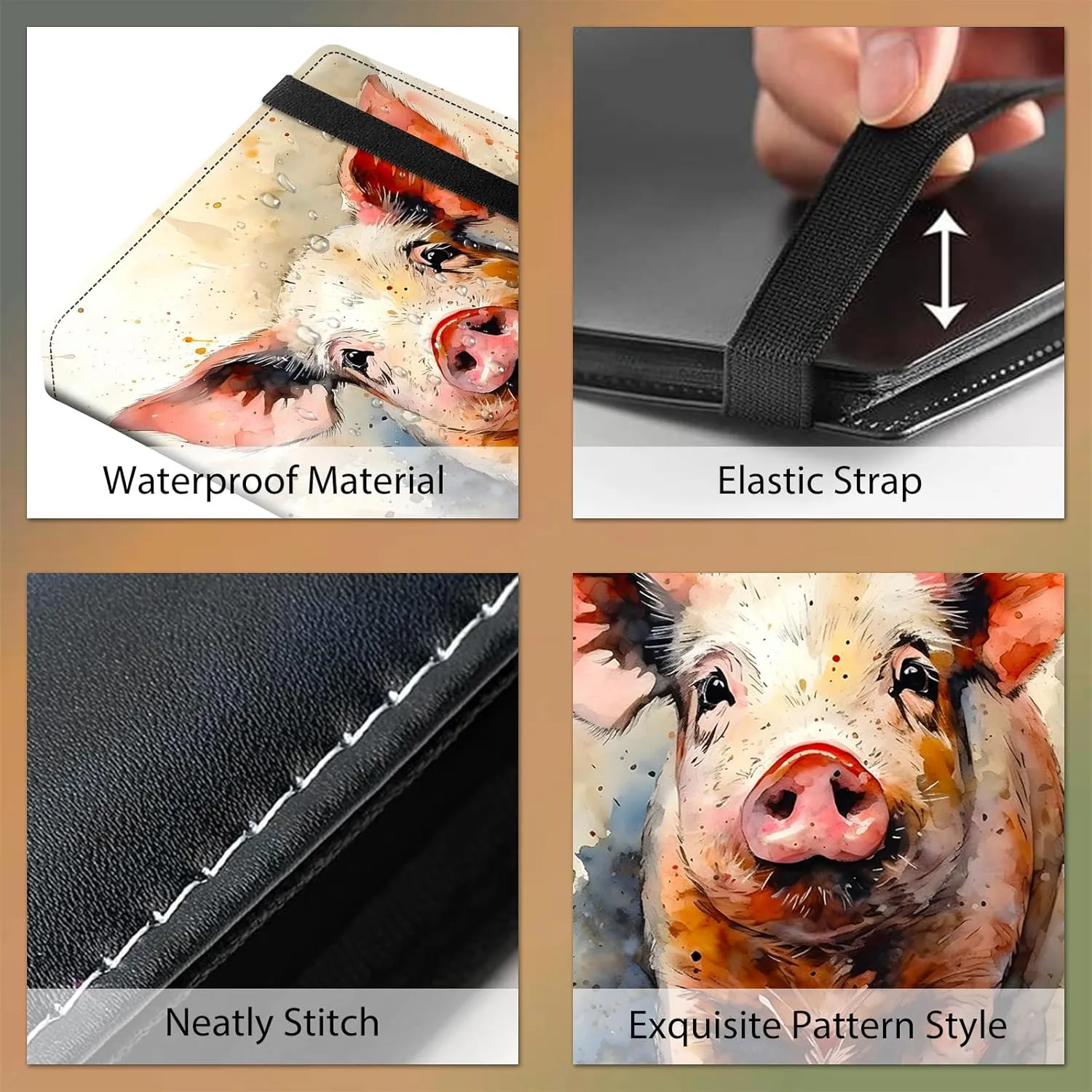 Trading Card Binder 9 Pocket Trading Cards Album Display Holder, 900 Cards Double Sided Pockets Card Holder Binder Sleeves Card Case for Standard Size Cards,Colorful Pig