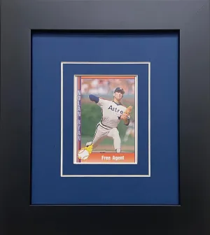 Trading Card Display Frame (1) Single Trading Card Dark Blue w/c Matting Black Frame
