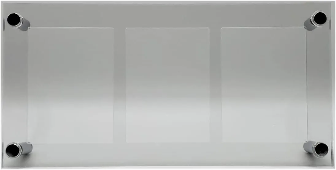 Trading Card Frame Holder Stand Display - 3 Card Slots Clear Acrylic UV Filtering Screwdown