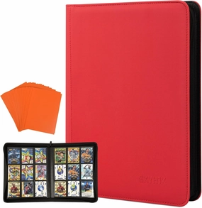 Trading Card Binder 360 Pockets, 9 Pockets Card Binder, Side Loading Card Collection Binder, Collectible Card Albums Card Folder for MTG, TCG, Football, NFL, Sports Cards, Game Cards-Red