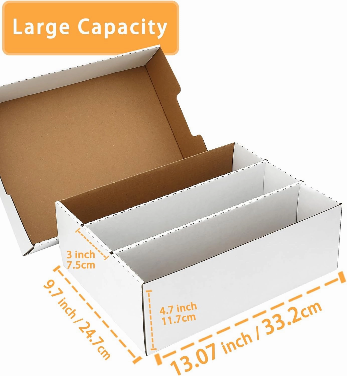 Trading Card Storage Box with Dividers, Mtg Card Storage, Cardboard Trading Card Box for Baseball Sports Cards