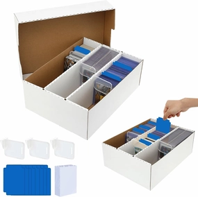 Trading Card Storage Box with Dividers, Mtg Card Storage, Cardboard Trading Card Box for Baseball Sports Cards