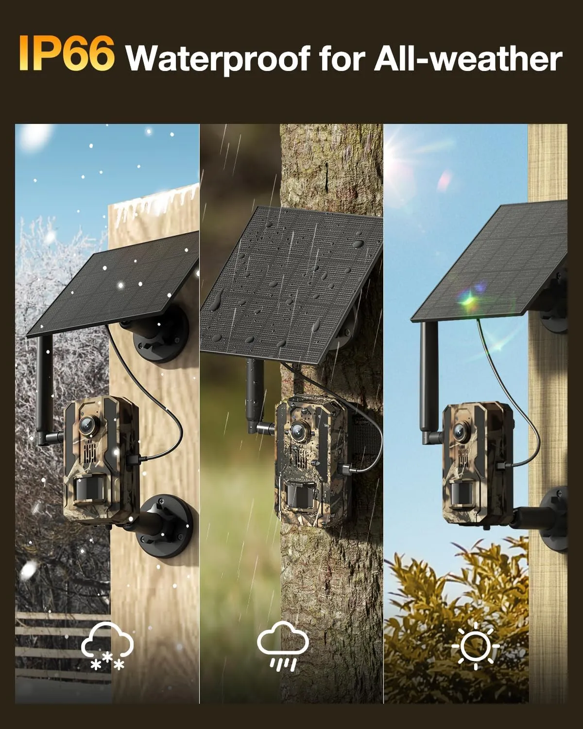 Trail Camera, Celluar Trail Cameras Built-in 4G LTE SIM Card with 2k Live Streaming, 0.2S Trigger Speed Trail Cameras with Night Vision Motion Activated Waterproof IP66 Rating Game Camera