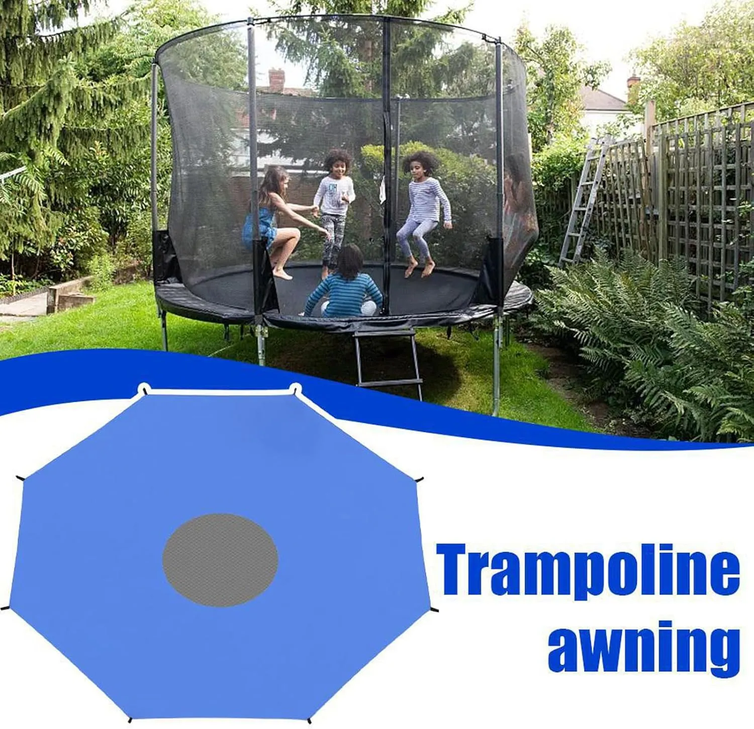 Trampoline Shade Cover, Trampoline Cover, 6ft,8ft,10ft,12ft,14ft,16ft Trampoline Tent Cover, Trampoline Tent, Trampoline Spring Cover, Foldable Sun Protection Trampolines Canopy Anti-Uv,16ft