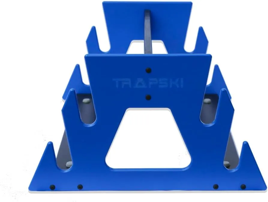 TRAPSKI Mobile All Mountain, Racing and XC Ski Rack Marine Grade HDPE Plastic | UV Protected | Premium Strap Included | 3 Year Warranty | Made in The USA | Veteran Owned Business (Black, Quad)