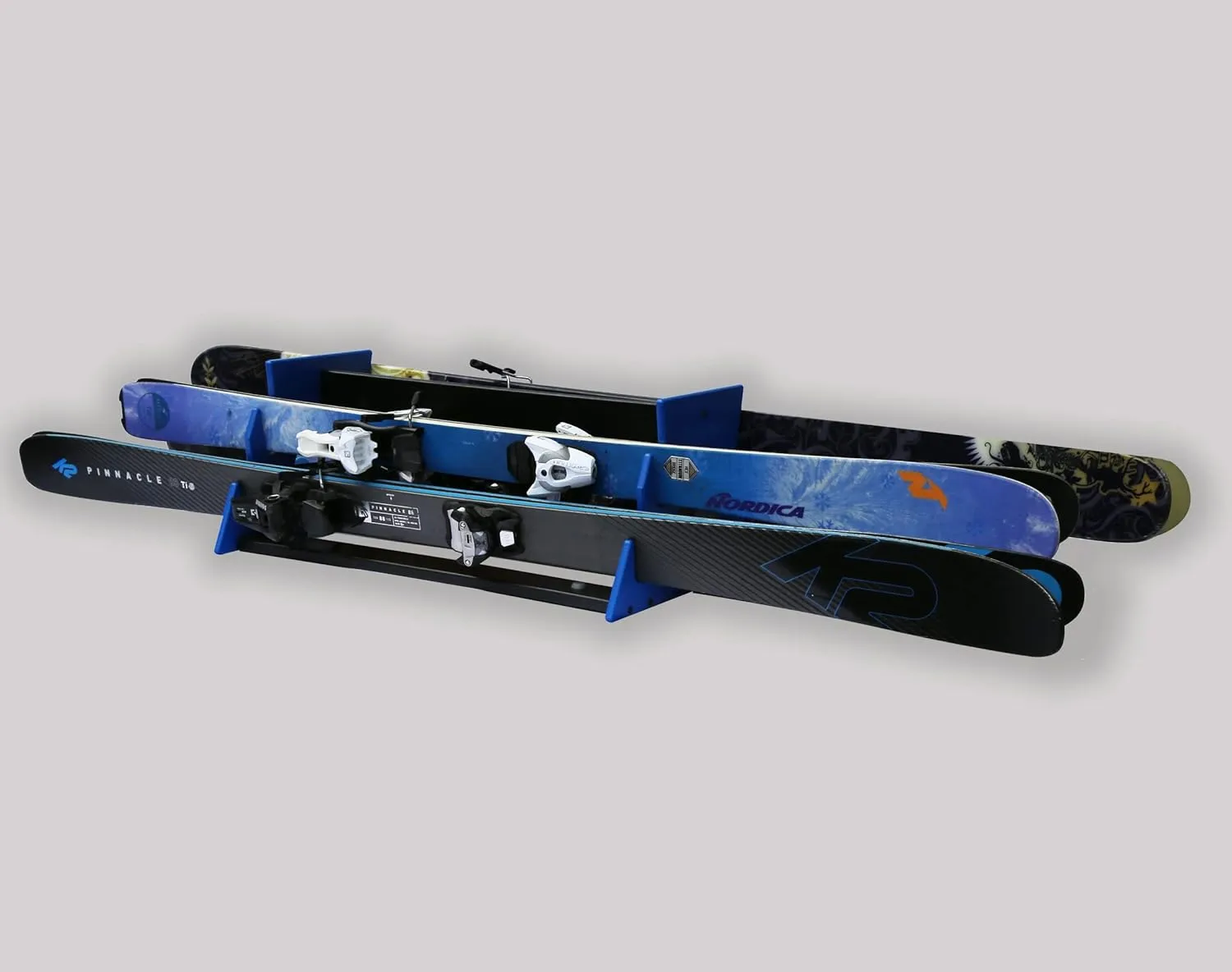 TRAPSKI Mobile All Mountain, Racing and XC Ski Rack Marine Grade HDPE Plastic | UV Protected | Premium Strap Included | 3 Year Warranty | Made in The USA | Veteran Owned Business (Black, Quad)