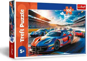 Trefl – Fast Racing Car - 100 Piece Puzzle - Jigsaw Puzzle with Vehicles, Creative Entertainment, Fun for Children Aged 5 and Older