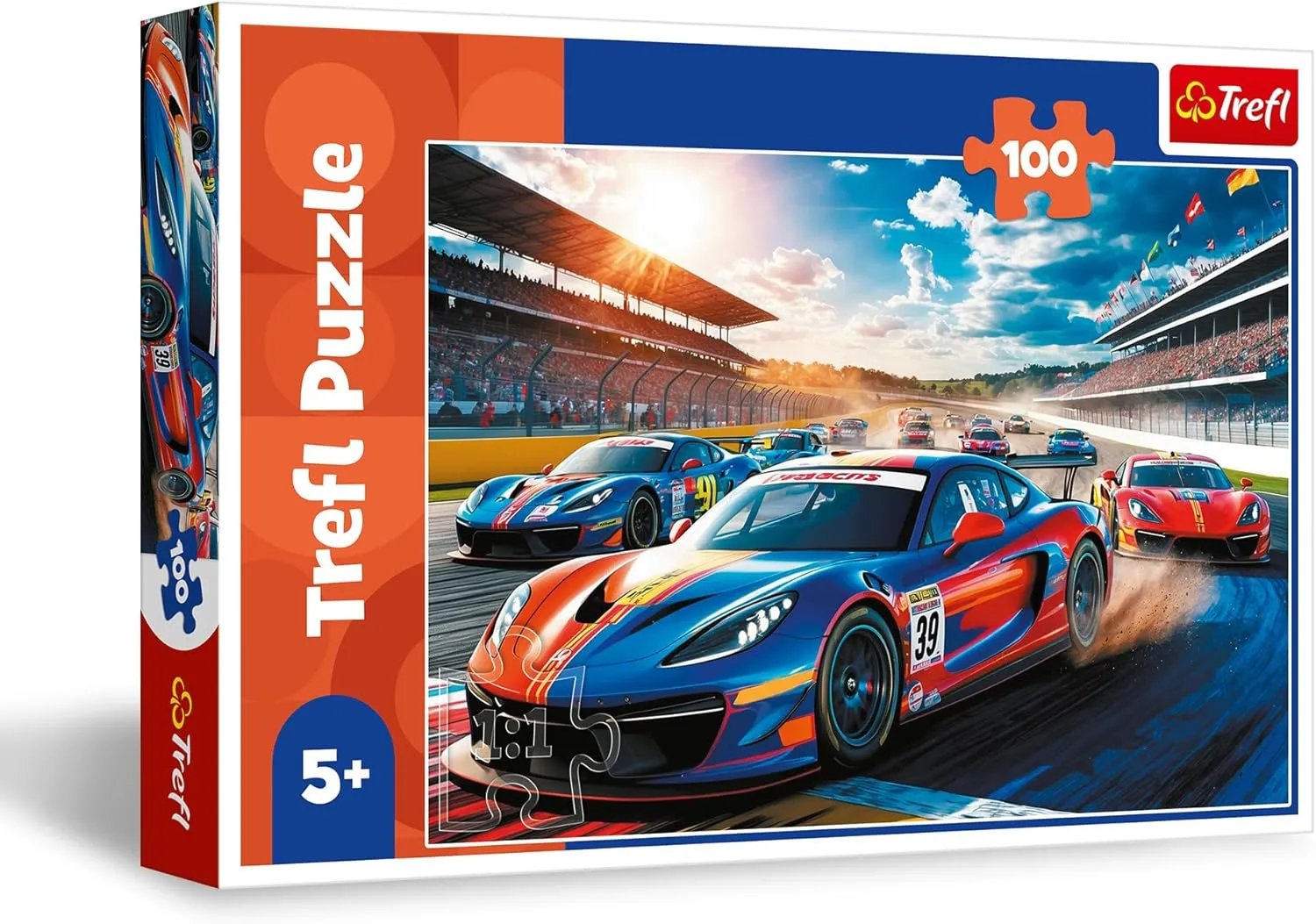 Trefl – Fast Racing Car - 100 Piece Puzzle - Jigsaw Puzzle with Vehicles, Creative Entertainment, Fun for Children Aged 5 and Older