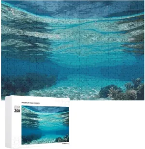 Tropical Beach Underwater View Puzzles 300 Pieces Personalized Jigsaw Puzzles Tropical Beach Underwater View Photo Puzzle Challenging Picture Puzzle for Adults Personaliz Jigsaw with Storage Bag (15.7