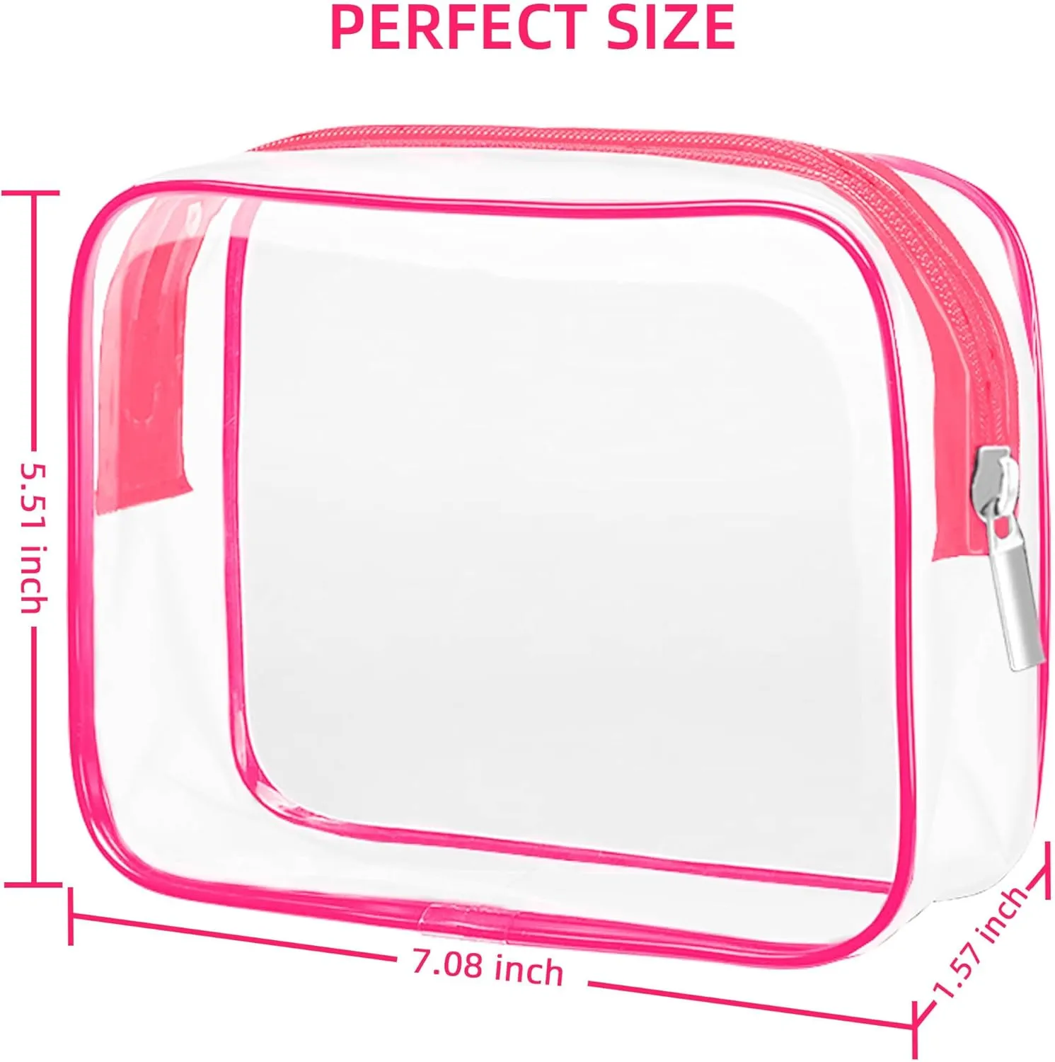 TSA Approved Toiletry Bag, Clear Travel Toiletry bag, Makeup Cosmetic Bag Set for Women Men, Portable Toiletry Bag for Travel, Bathroom and Organizing (rose red 12pcs)