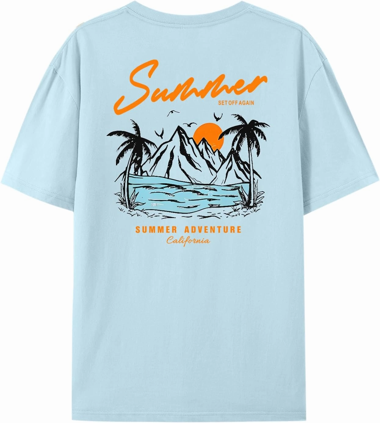 Tuislay Mens Graphic t-Shirts Casual Oversized Letter Print Beach Shirts Baggy Cotton Short Sleeve Tshirt Summer tee Top