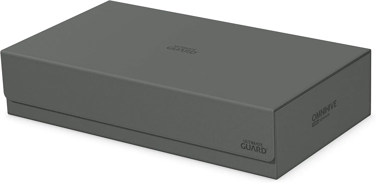 Ultimate Guard Omnihive 1000 , Deck Case for 1000 Double-Sleeved TCG Cards   2 removable Trays, Grey, Magnetic Closure & Microfiber Inner Lining