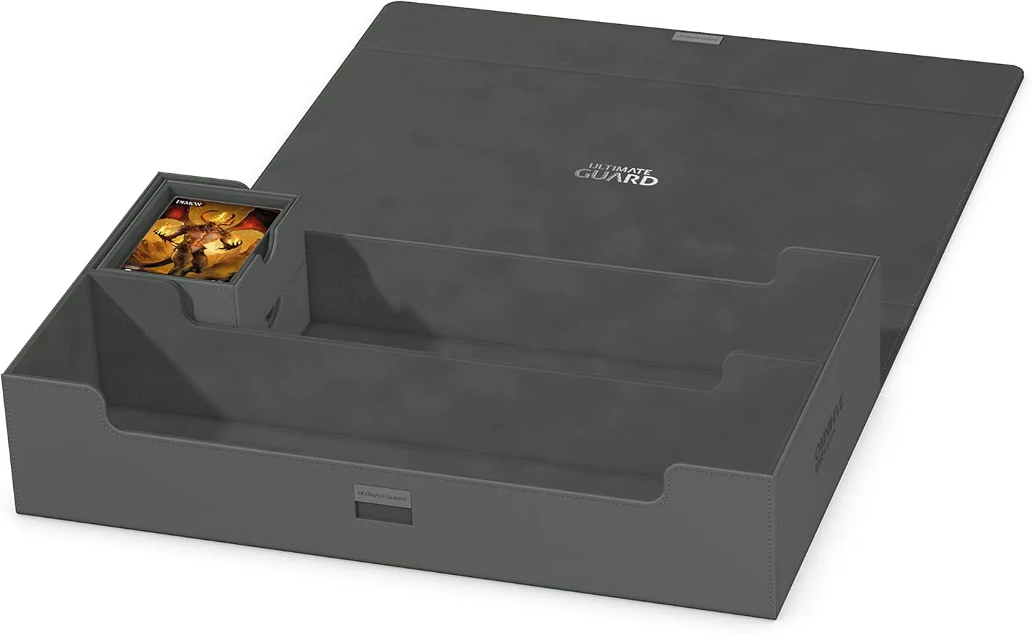 Ultimate Guard Omnihive 1000 , Deck Case for 1000 Double-Sleeved TCG Cards   2 removable Trays, Grey, Magnetic Closure & Microfiber Inner Lining