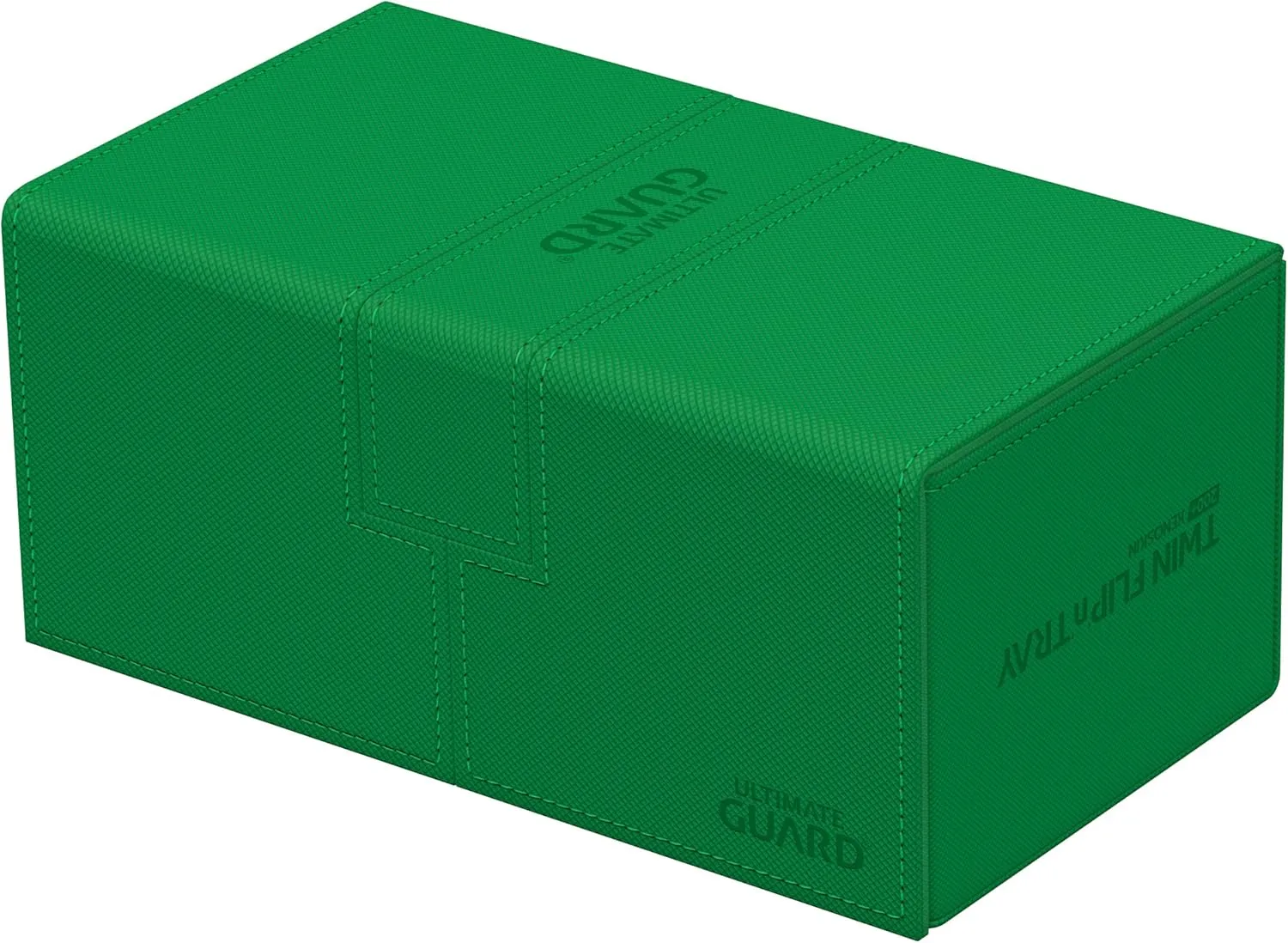 Ultimate Guard Twin Flip'n'Tray 200 , Deck Case for 200 Double-Sleeved TCG Cards   Dice Tray, Green, Independent Magnetic Closure & Microfiber Inner Lining