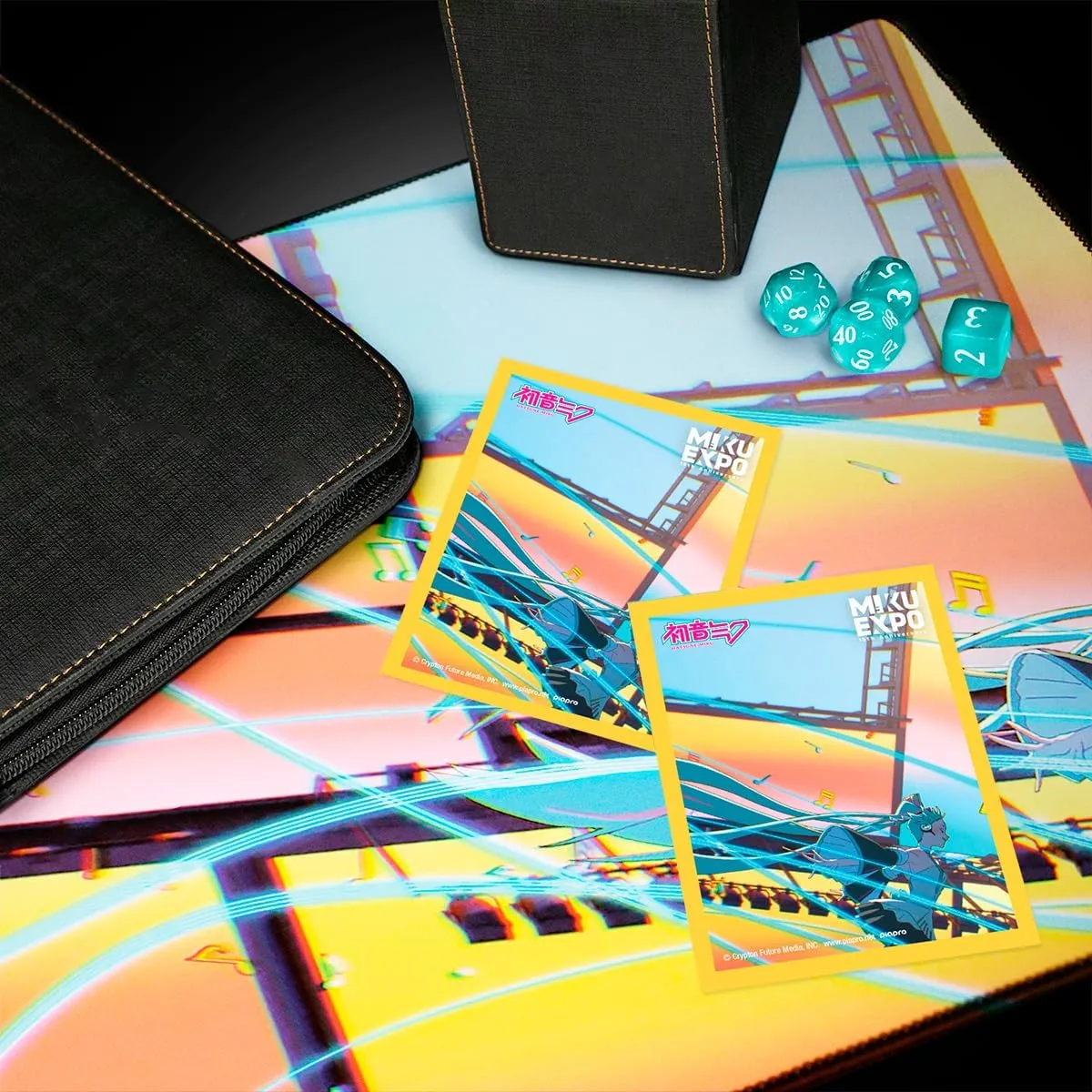 Ultra PRO - 10th Anniversary Hatsune Miku 100ct Deck Protector Sleeves - Stream | Trading Card Games Fans, Hatsune Miku Merchandise Collectors, Anime-Inspired Gaming Accessories, Archival-Safe Card