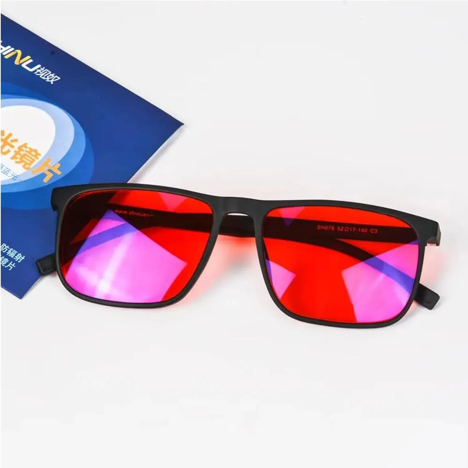 UMEINAC TECH Blue Light Glasses Men - Red Lens Sleep Glasses Blocking 550nm Blue/Green Light for Night Shift & Jet Lag Relief(C5 Yellow)