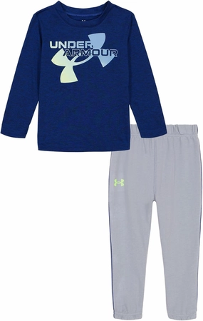 Under Armour boys Long Sleeve Shirt and Jogger Set, Durable Stretch and Lightweight