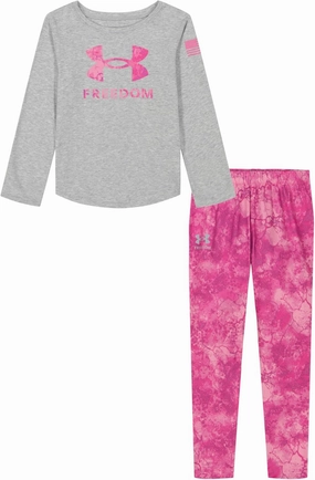 Under Armour girls Long Sleeve Shirt and Legging Set, Durable Stretch and Lightweight