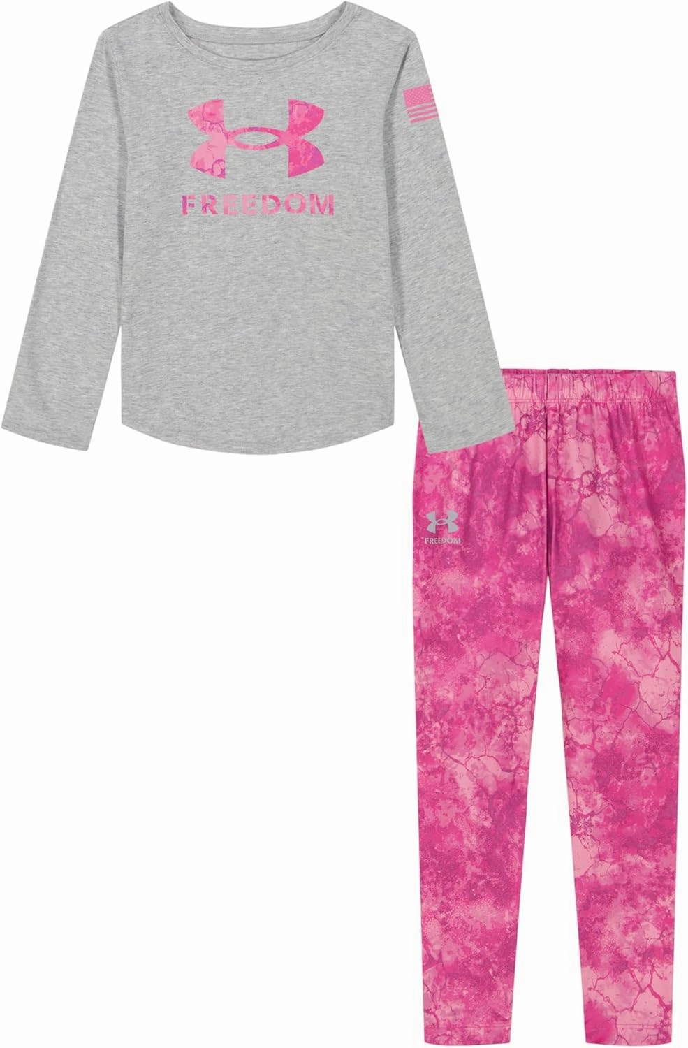 Under Armour girls Long Sleeve Shirt and Legging Set, Durable Stretch and Lightweight