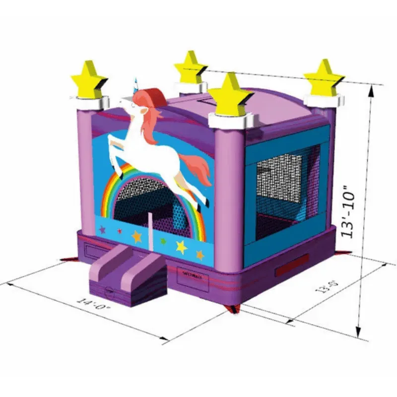 Unicorn Bounce House Rainbow Theme