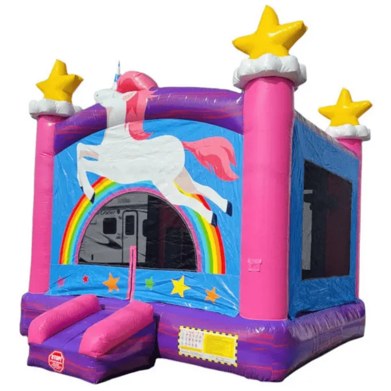 Unicorn Bounce House Rainbow Theme