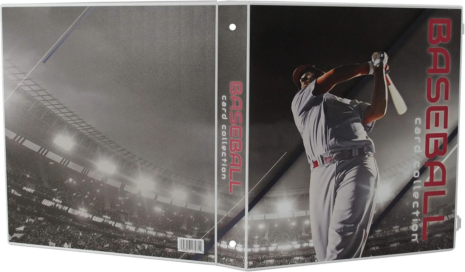 UniKeep Baseball Themed Trading Card Collection Binder with Trading Card Pages. The Binder/Case Is Fully Enclosed to Keep Cards Secure (Batter, Metal Rings)