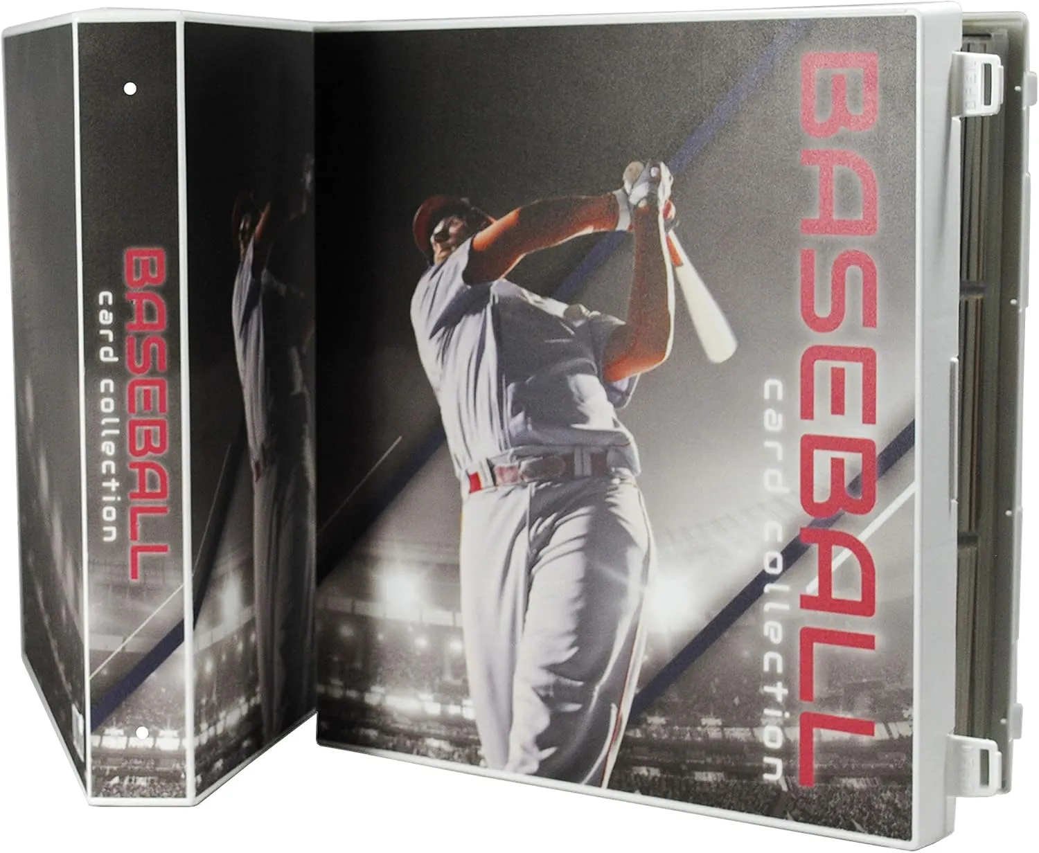 UniKeep Baseball Themed Trading Card Collection Binder with Trading Card Pages. The Binder/Case Is Fully Enclosed to Keep Cards Secure (Batter, Metal Rings)