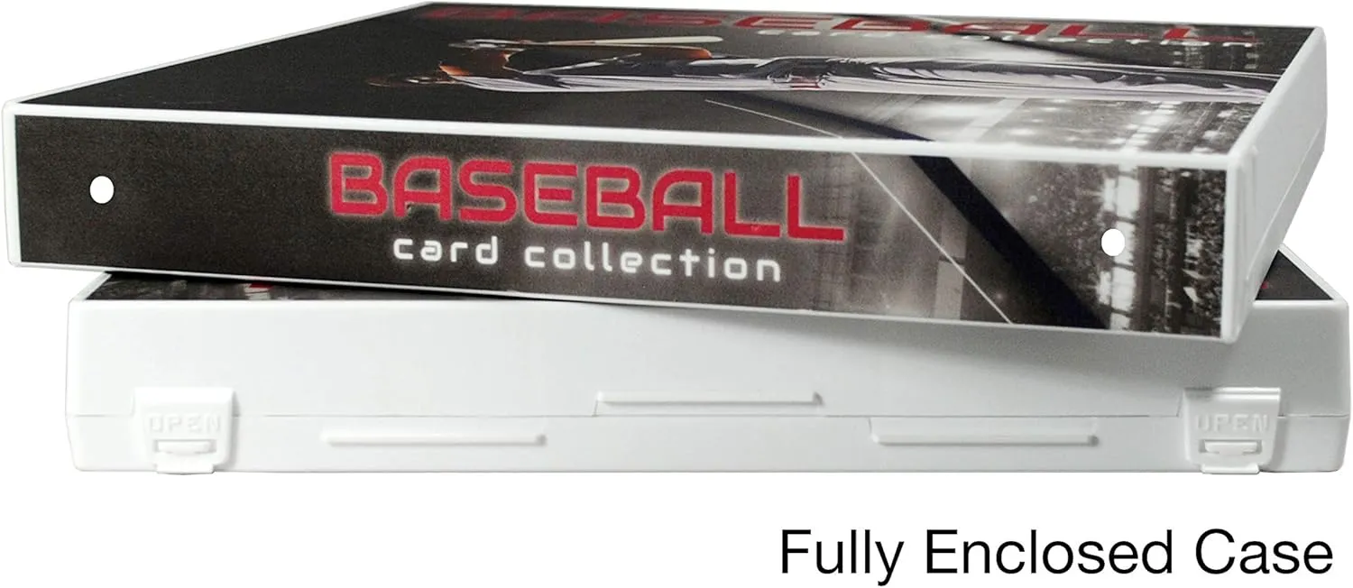 UniKeep Baseball Themed Trading Card Collection Binder with Trading Card Pages. The Binder/Case Is Fully Enclosed to Keep Cards Secure (Batter, Metal Rings)