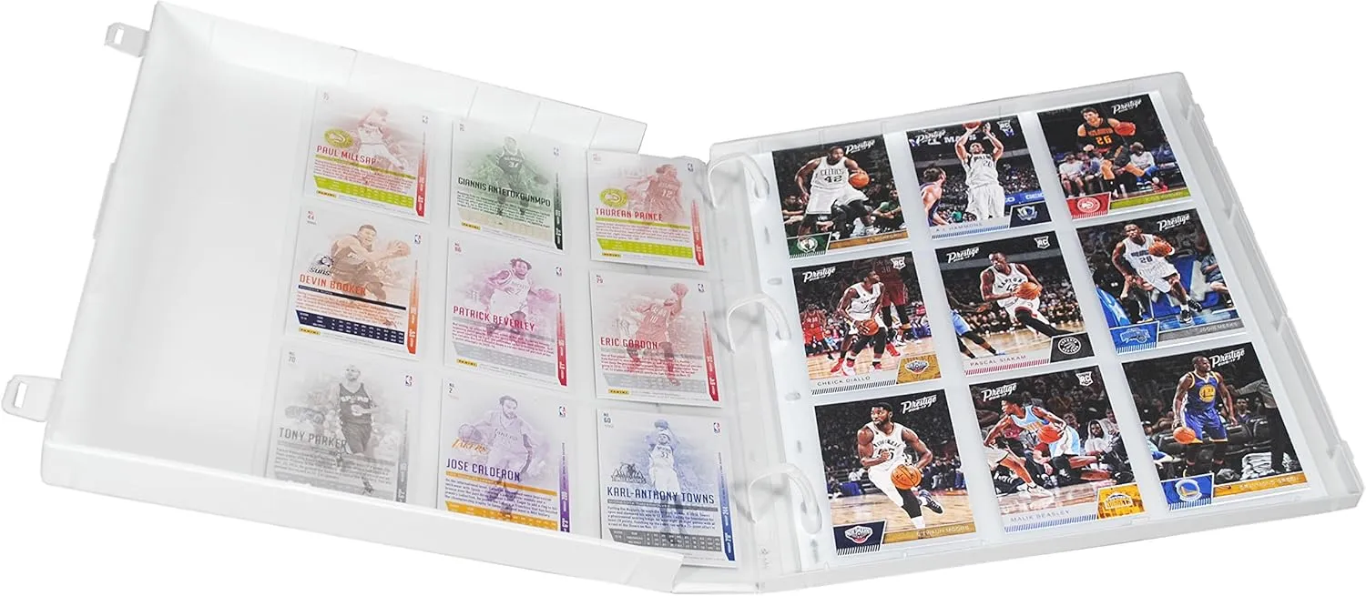 Unikeep Basketball Themed Trading Card Collection Binder Complete With 10 Nine Pocket Trading Card Pages. Fully Enclosed Case with a Locking Latch to Keep Cards Secure (Shadow, Poly Ring)