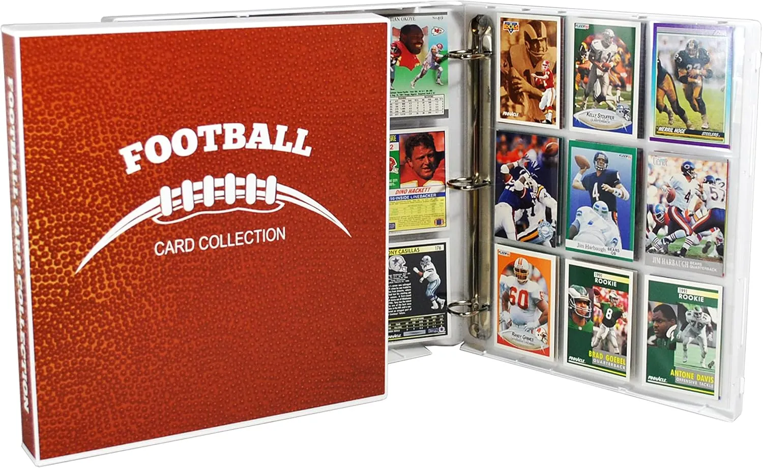 UniKeep Football Themed Trading Card Collection Binder with Trading Card Pages. (Football, Metal Rings)