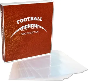 UniKeep Football Themed Trading Card Collection Binder with Trading Card Pages. (Football, Metal Rings)