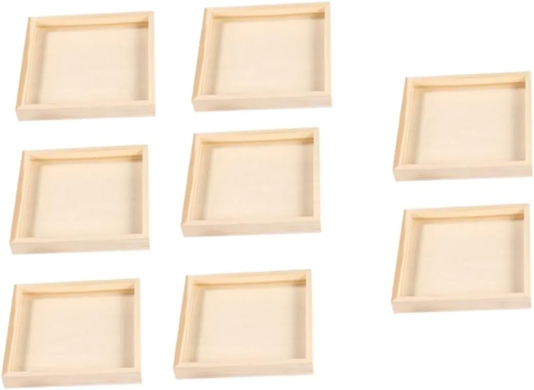Uonlytech 8pcs Cube Puzzle Storage Trays Creative Wooden Block Trays for Organizing Blocks Durable and Wear Resistant Help Tidy Up Their