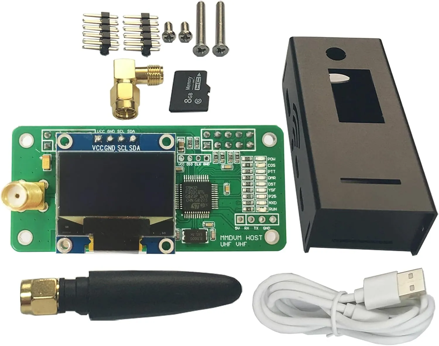 Upgraded MMDVM Hotspot Hat Board DMR YSF Dstar Raspbery P Zero W Pi Model 1b  2b 3b 4b Series Digital Voice Modem Walkie Talkie Worldwide UHF Antenna 0 Offset Two Colors OLED Screen